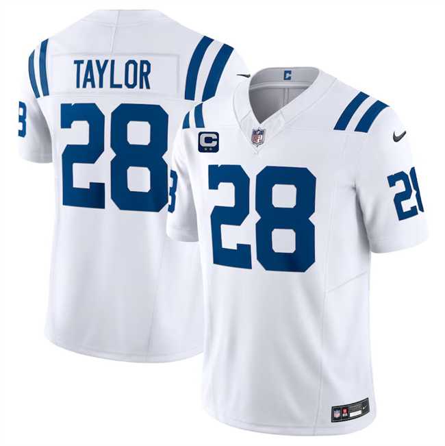 Men & Women & Youth Indianapolis Colts #28 Jonathan Taylor White 2024 F.U.S.E. With 2-Star C Patch Vapor Limited Stitched Jersey